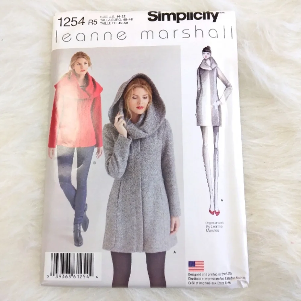 Simplicity 1254 EASY lined coat by Leanne Marshall sz 14-22